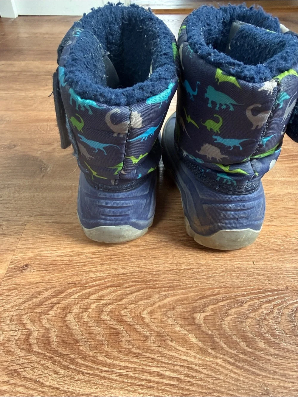 Cat & Jack Navy Blue Dinosaur Snow Boots